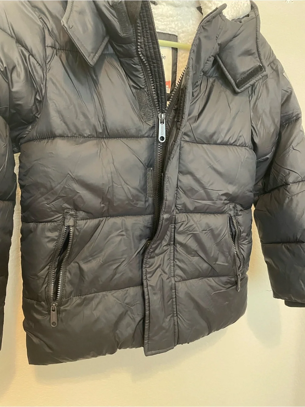 abercrombie kids Black Puffer Coat with Hood